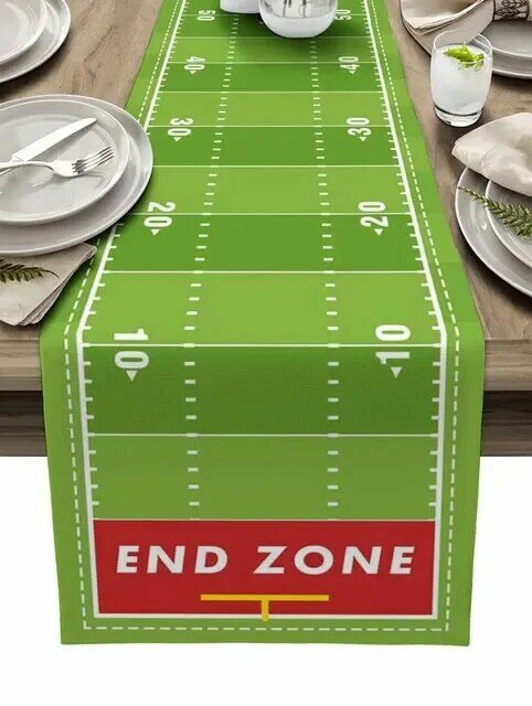 Football Field Linen Table Runners Kitchen Table Decor Farmhouse Washable Dining Table Runners Holiday Party Wedding Decorations