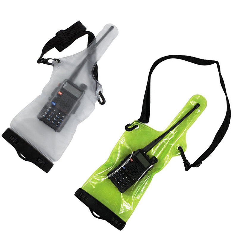 Saco impermeável para walkie talkie, feito de pvc, anti-chuva e bustproof, com cordão, para iphone, samsung, até 7,0 polegadas