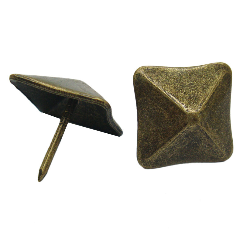 10ชิ้น/ล็อต Antique Bronze Upholstery เล็บ Thumbtack สแควร์ Pushpin Doornail ฮาร์ดแวร์กล่องเครื่องประดับโซฟาตกแต่ง Tacks สตั๊ด