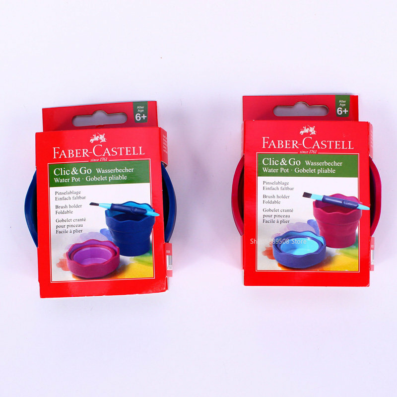 Faber Castell Falten Silikon Kunst Gouache Farbe Wasch kanister tragbare Aquarell Pinsel Shabu Shabu Eimer Halter klein