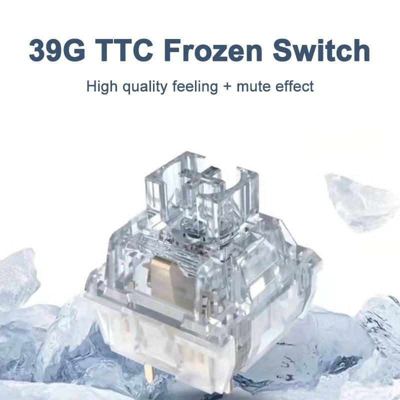 TTC saklar seri senyap putih kebiruan Frozen V2 merah V3 saklar Keyboard mekanik bisu dilumasi saklar senyap kustom