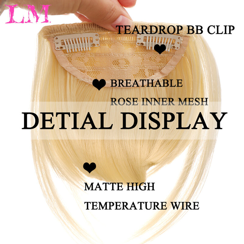 LM-女性用の滑らかな合成かつら,高温繊維のフリンジ付きの髪,さまざまな色で利用可能,6インチ