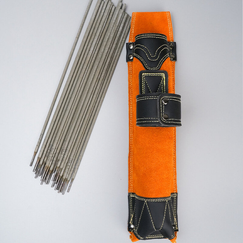 Batang Las pemegang elektroda tas pinggang aksesori serbaguna oranye dan hitam antiapi dapat dipakai sabuk gesper dapat disesuaikan