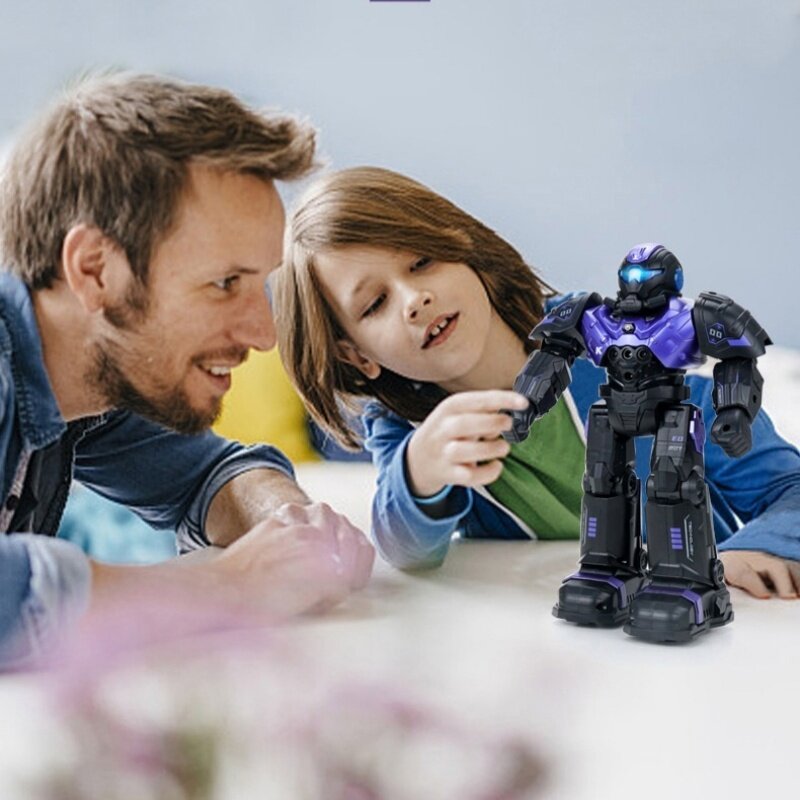 JJRC 리모컨 제스처 편집 기능 로보콥 모델, 어린이용 다기능 장난감 로봇, 조기 지능형