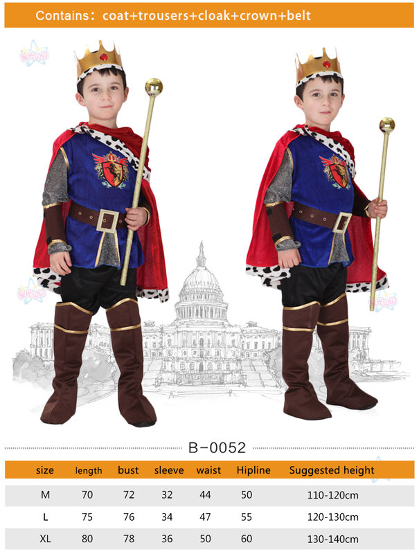 Kostum Cosplay Pangeran peri anak-anak, pakaian Festival anak laki-laki untuk karnaval Halloween populer 2024/performa panggung anak-anak