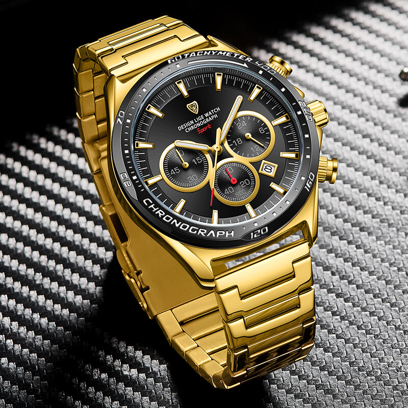 Lige Heren Horloges Mode Topmerk Luxe Zakelijke Automatische Date Horloge Heren Casual Waterdicht Horloge Logio Masculino + Box