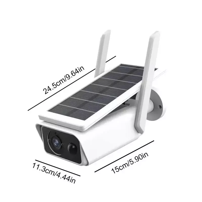 Cámaras de seguridad solares con Sensor IR, detección de movimiento, Audio bidireccional, IP66, impermeable, inalámbrica, WiFi, para exteriores