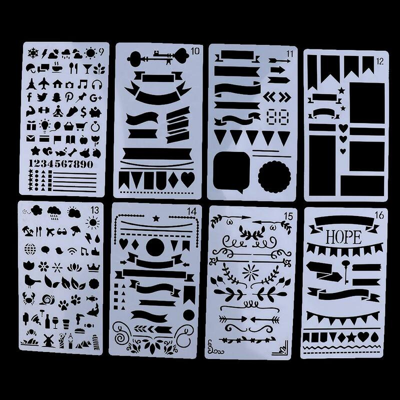 20 Stencil Plastic Drawing Template Stencils for DIY Planner Diary