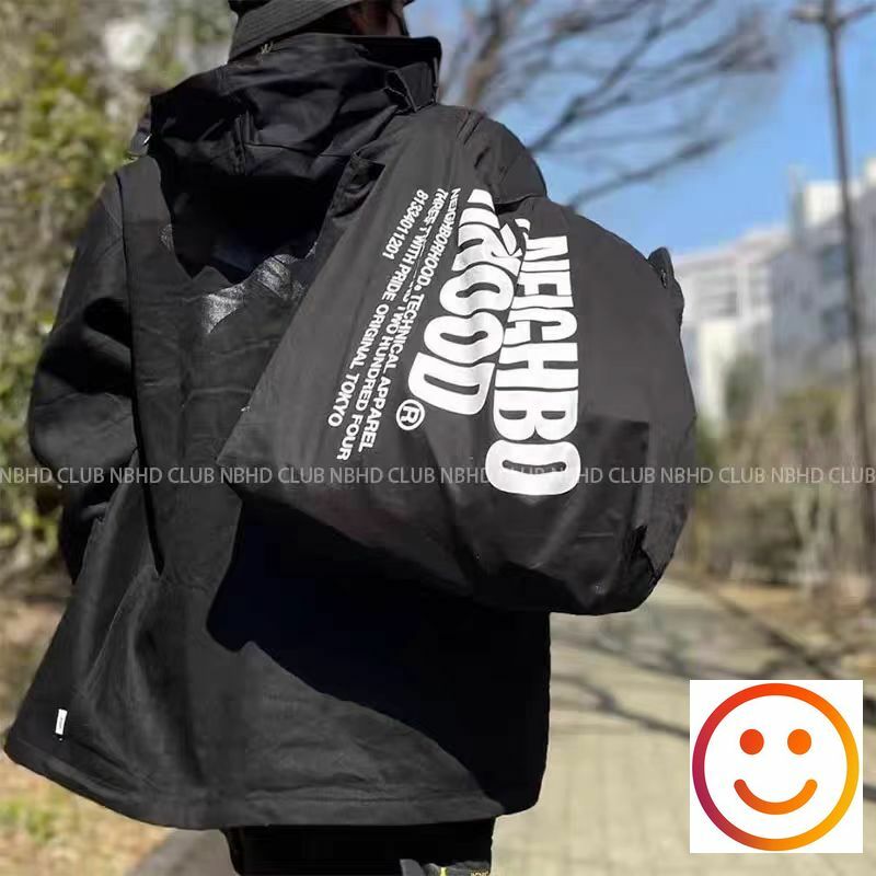 2024 черный РАЙОН NBHD рюкзаки, сумка-тоут для мужчин и женщин, высококачественные повседневные сумки через плечо с надписью рюкзак сумки для покупок