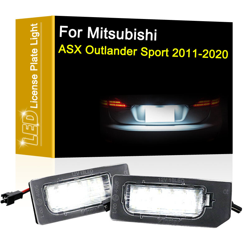 12V LED จำนวนหลอดไฟสำหรับ Mitsubishi ASX Outlander Sport 2011-2020สีขาวป้ายทะเบียนรถ Light Assembly