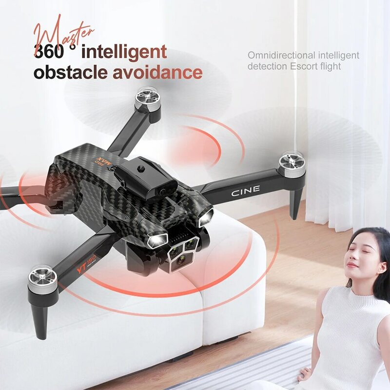 YT150 Drone Three Camera 360 ° omnidirezionale intelligente evitamento ostacoli elettrico Adiustment motore Brushless RC Quadcopter