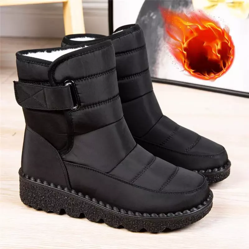 Buty damskie antypoślizgowa wodoodporna zima śnieg buty platformy buty dla kobiet ciepłe botki bawełniane wyściełane buty Botas De Mujer
