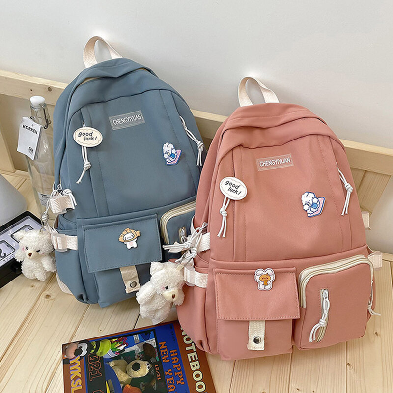 Women Backpack Campus Teenage High School Rucksack Fashion Large Capacity Nylon Student Schoolbag Travel Shoulder Bag 2023