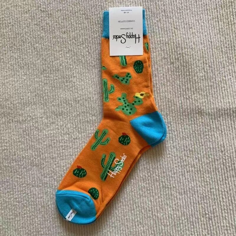 Happy Socken neue Mid Tube Socken Herren klassische Sport Socken aus reiner Baumwolle Größe 41-46