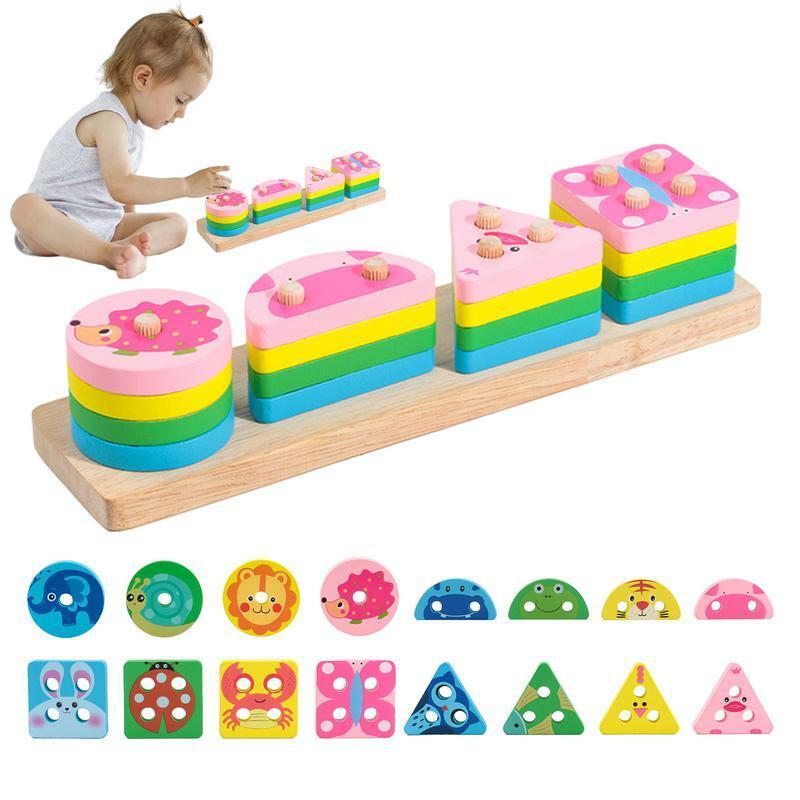Sorting & Stacking Toys 17pcs Educational Color Matching Toys Portable Sorting Toy Safe Color Learning Toys For Education Home