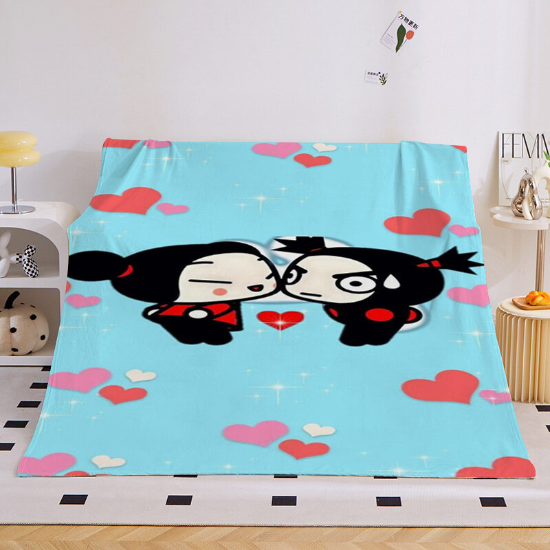 Flannel Blanket Sofa Winter A-Pucca Warm Bed Fleece Camping Custom Nap Cute Fluffy Soft Blankets King Size Microfiber Bedding