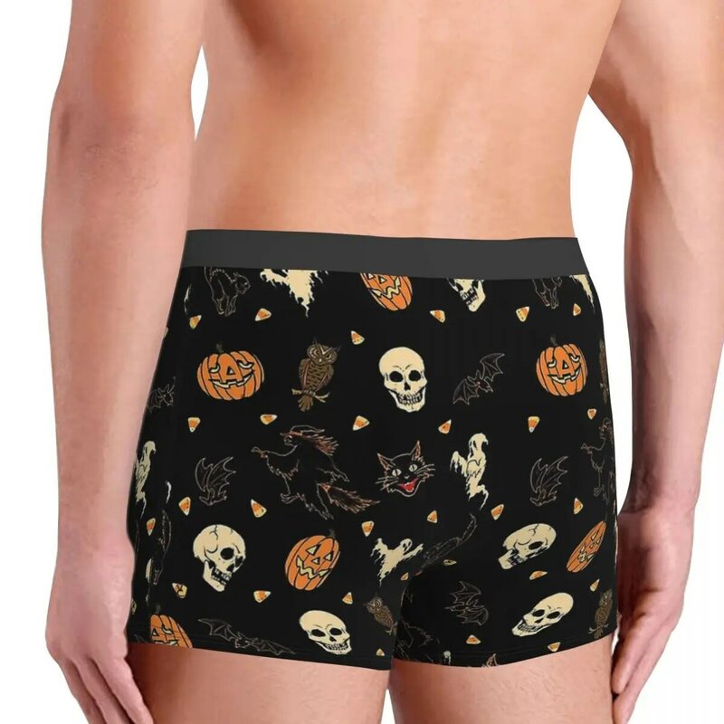 Skeleton Skull Bone Hallowed Pattern Underpants Cotton Panties Men's Underwear Ventilate Shorts Boxer Briefs