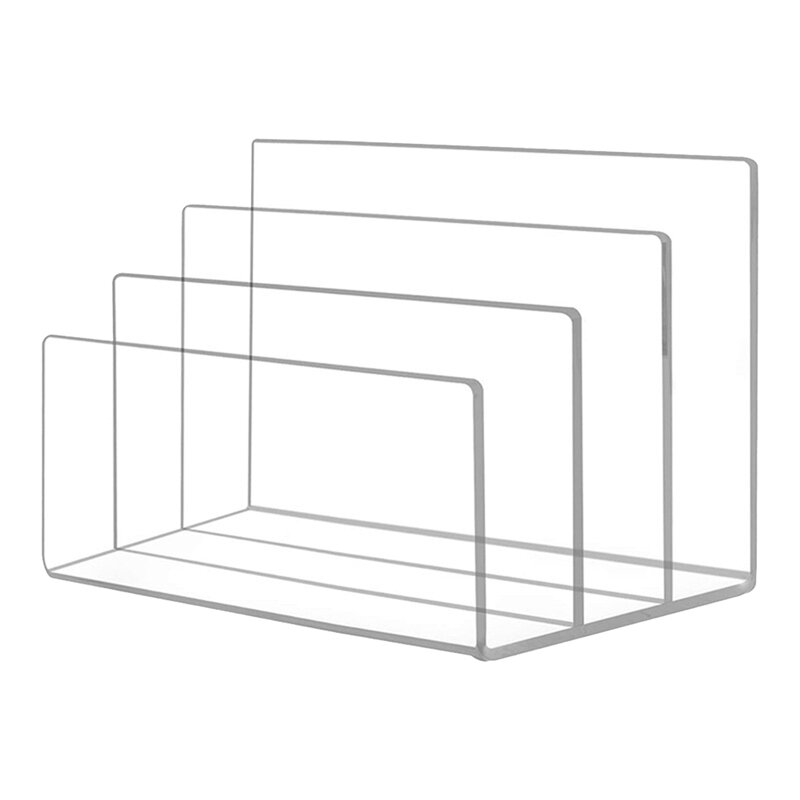 1 Stück Datei halter 3 Abschnitte vertikaler Desktop-Organizer transparentes Acryl für Dokumente Briefbuch