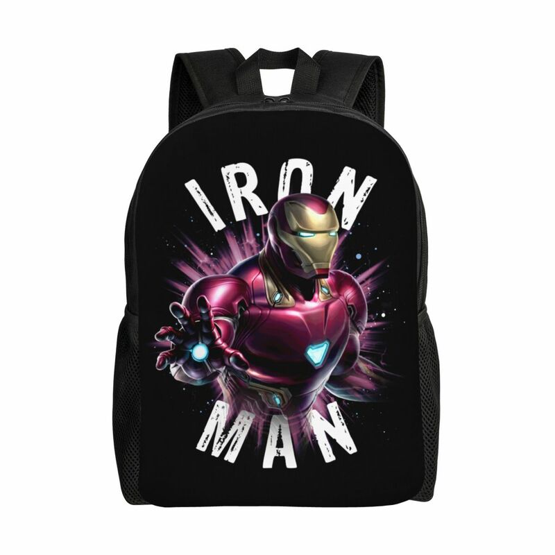 Рюкзак с 3D-принтом Железного человека для мальчиков и девочек, дорожные сумки для школы и колледжа, мужской и женский портфель для ноутбука 15 дюймов