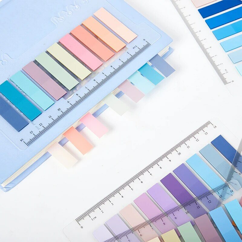 Marcapáginas de pestañas de piezas, marcadores de colores dulces Kawaii, tira de índice de página de cuaderno, suministros de papelería DIY, 200