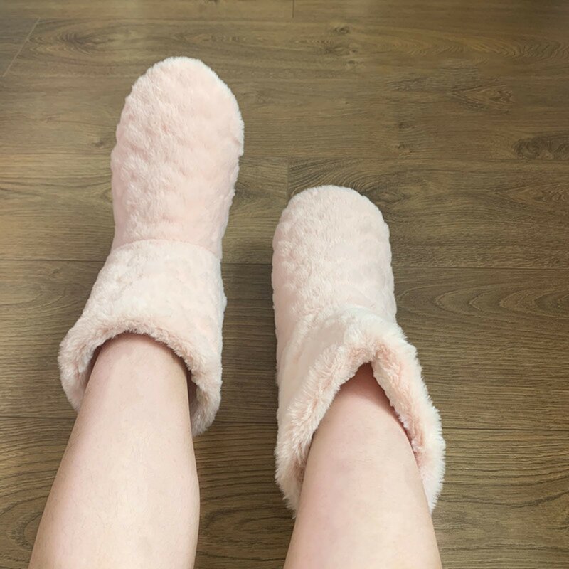 Зимние женские тапочки, зимняя обувь для пар, носки для пола, взрослые Нескользящие утепленные бархатные домашние танцевальные высокие теплые тапочки