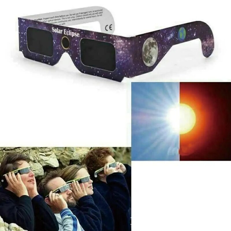 3D 고리 태양 이클립스 종이 일식 안경, 무작위 색상, 총 관찰, 야외 일식 안경