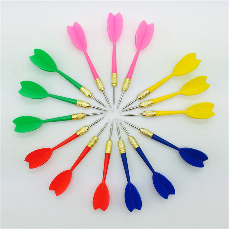 Fléchettes multicolores en plastique, 8 pièces, jolies flèches de vol, pointe en fer et cuivre, 11cm