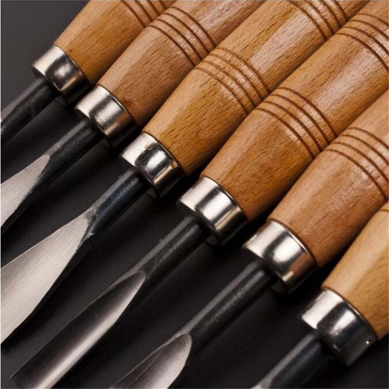 Herramientas de tallado de madera en seco, cincel de tallado profesional para carpintería, herramientas de Gouges, 8 y 6 uds.