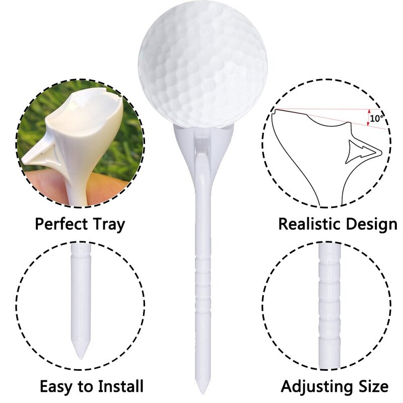 Extensão monocromática do golfe, suporte da bola, plástico, durável, estável, treinamento, exercícios do balanço, 1 PC