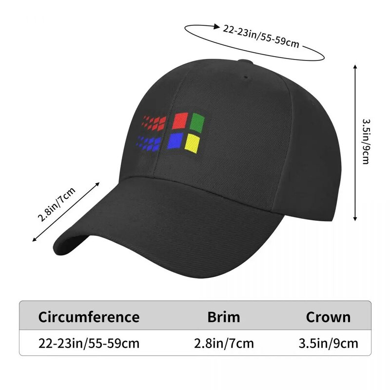 Windows 3.1 topi bisbol pria wanita, topi bisbol mewah bermerek untuk pria dan wanita
