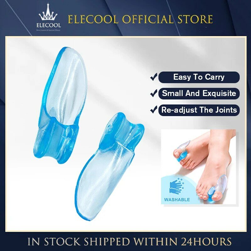 Separador Corrector de pulgar azul transparente, Gel de silicona suave, herramienta para el cuidado de los pies