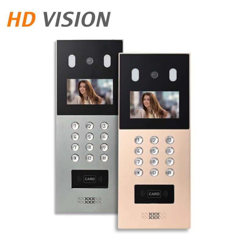 HD Visual Bel Pintu Host Monitor Dalam Ruangan Kamera Mendukung Kartu IC Akses Kontrol Video Interkom Bel Pintu Sistem