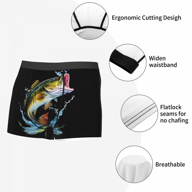 Calcinha Boxer para homens coloridos peixes tropicais, cuecas altamente respiráveis, calções estampados em 3D, vários de alta qualidade, ideia presente