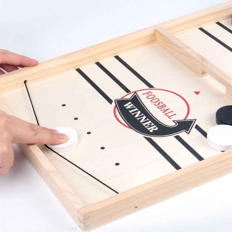 Jogo rápido Sling Puck para adultos e crianças, mesa de madeira, vencedor do hóquei, brinquedos interativos de xadrez, mesa de batalha