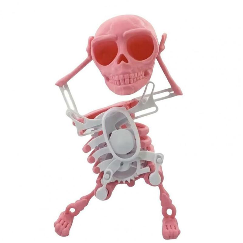 Juguete de esqueleto divertido para niños pequeños, Mini estampado 3d, juguete de esqueleto de baile, regalo de cumpleaños divertido con mecanismo de relojería de primavera, escritorio