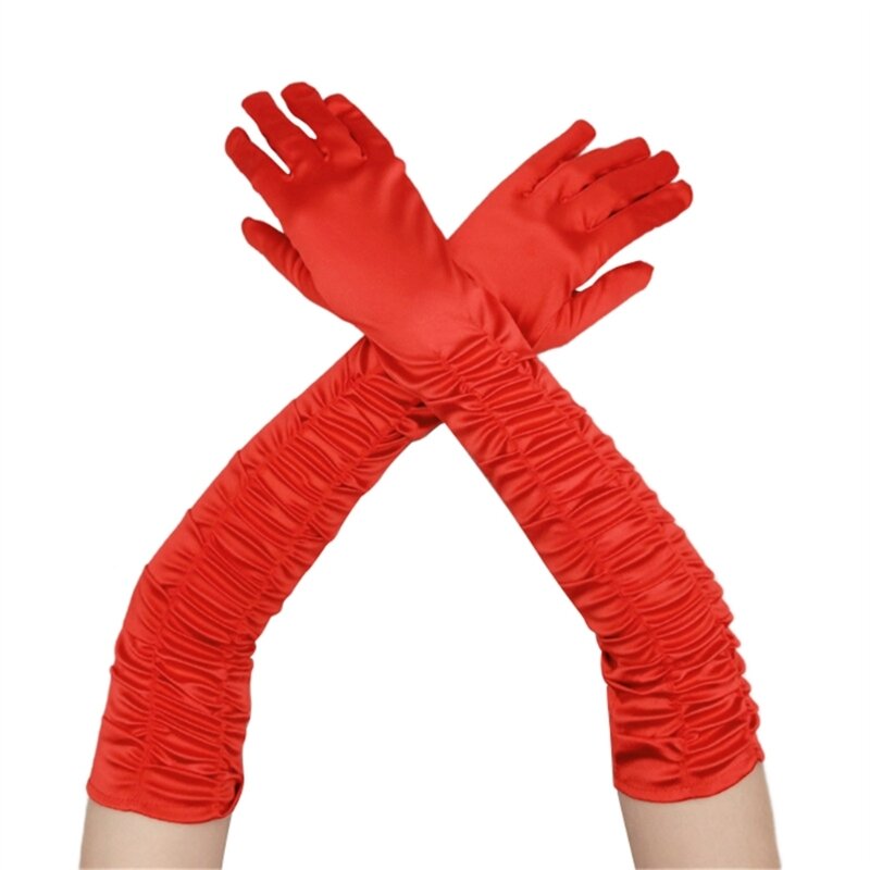 Свадебные перчатки Перчатки для выступлений Атласные длинные перчатки для женщин Танцевальные перчатки Прямая поставка