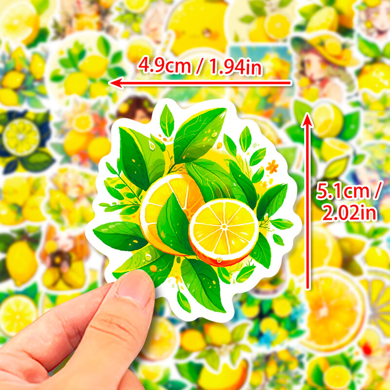 Fresh Fruit Lemon Cartoon Sticker, DIY Scrapbook Toy Decoração, Adesivo para iPad, Computador, Bagagem, Capacete, Copo de água, Guitarra, Atacado, Novo, 2022