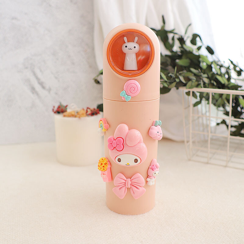 Kawaii Sanrioed Kuromi 가글 컵 보관 상자 귀여운 헬로 키티 마이 멜로디 Cinnamoroll 여행 휴대용 플라스틱 칫솔 컵