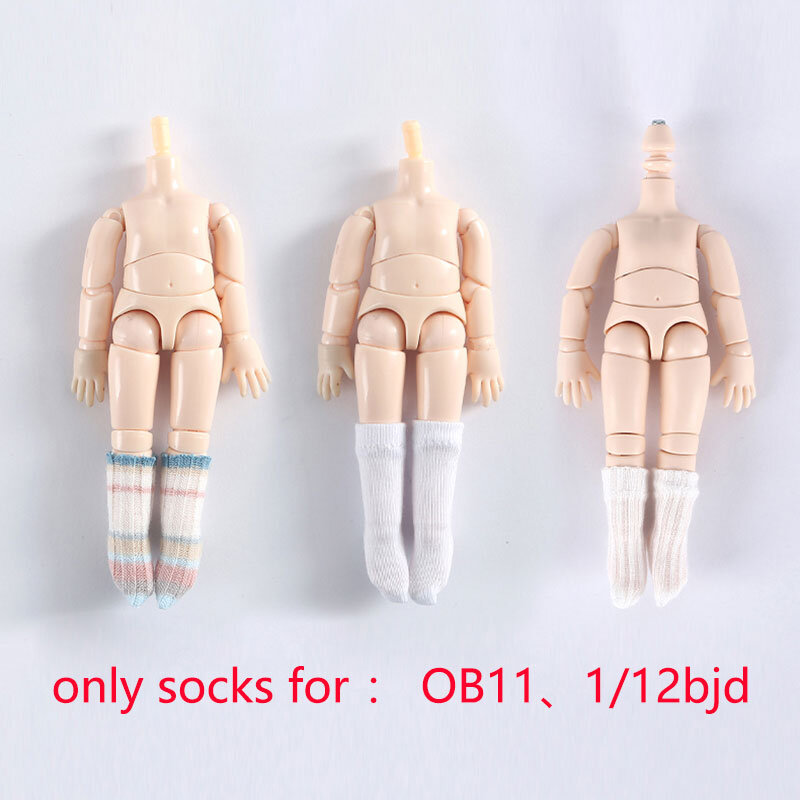 Ob11 meias meias de joelho meias listradas para molly, ob22, gsc, 1/8 1/12bjd boneca acessórios