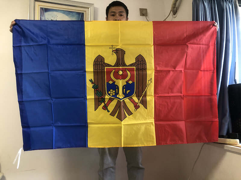 Himmel Flagge versand kostenfrei Moldova Flagge 90x150cm hängende Polyester Moldau National flagge für Treffen/Parade/Party/Dekoration