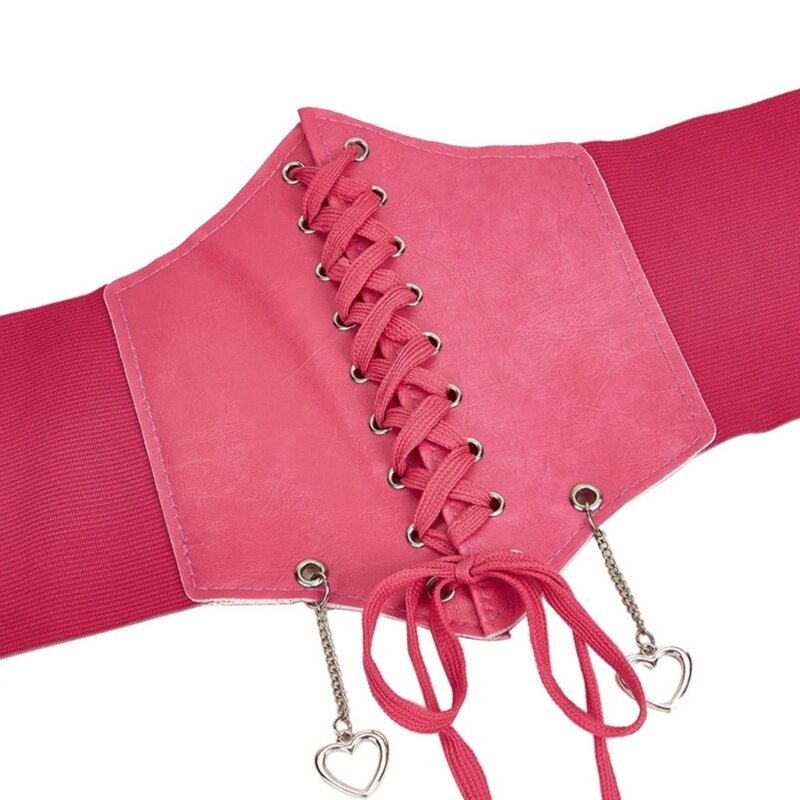 Женский эластичный пояс, универсальный розовый корсет, универсальный эластичный декоративный корсет с кулоном в форме сердца,