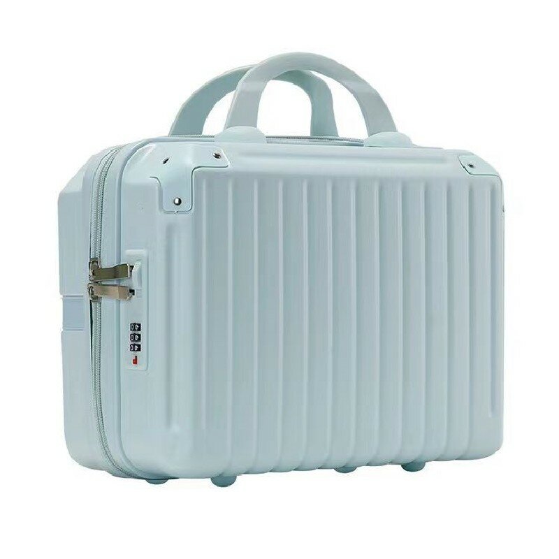 Estuche de equipaje ligero portátil de gran capacidad para mujer, bolsa de almacenamiento de cosméticos con cierre de cremallera, Mini maleta de embarque pequeña, 16 pulgadas