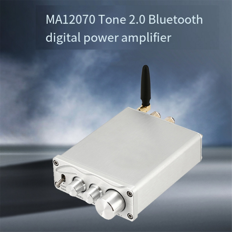 AMPLIFICADOR DE sonido HiFi MA12070 80Wx2, amplificador de potencia de Audio estéreo Bluetooth 5,0 para cine en casa, amplificador de Karaoke, Plata