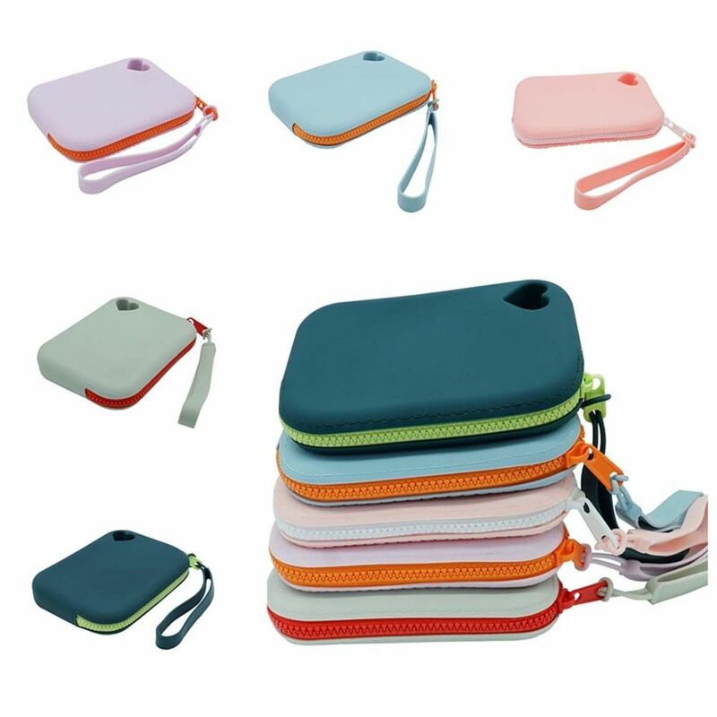 長方形のシリコンコインバッグ,大容量の財布,単色,メイクアップ用のシンプルなスティックバッグ,ジュエリーのパッキングバッグ,防水