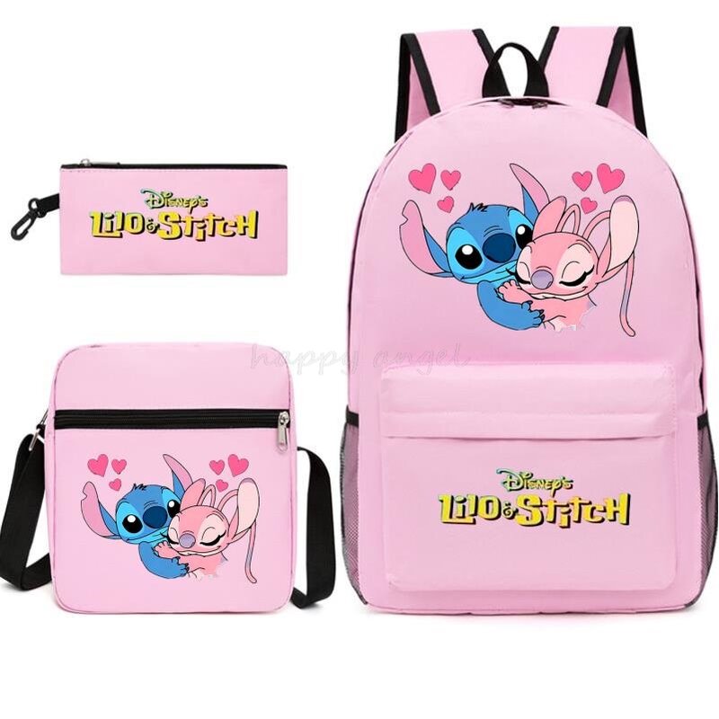 New Lilo And Stitch 3Pcs Teenager Students Backpacks Women Men Schoolbags Pencil Case Shoulder Bags Boys Girls School Bags Sets