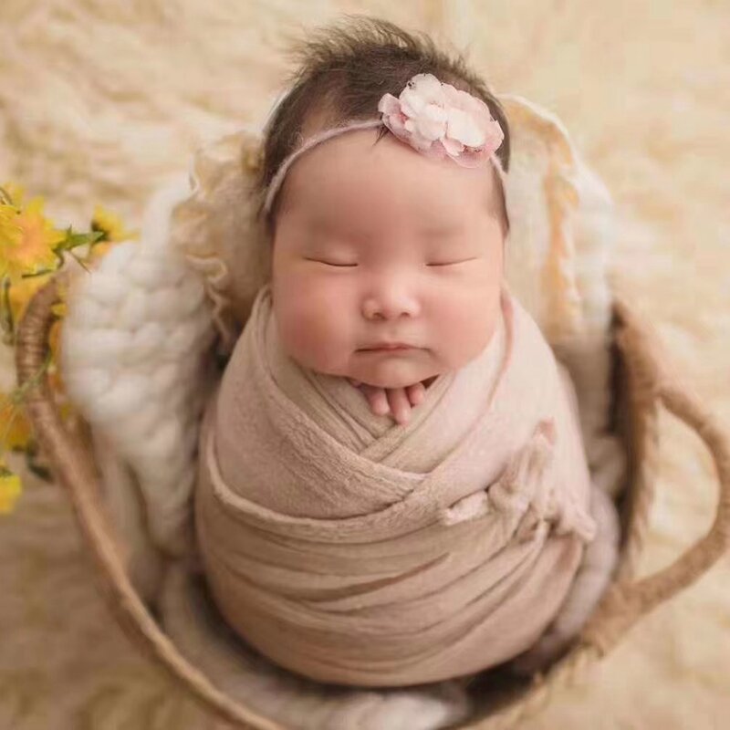 Pasgeboren Cheeseloth Wrap Katoen Gaas Baby Inbakeren Deken Pasgeboren Stretch Gebreide Wrap Fotografie Rekwisieten, # P2507