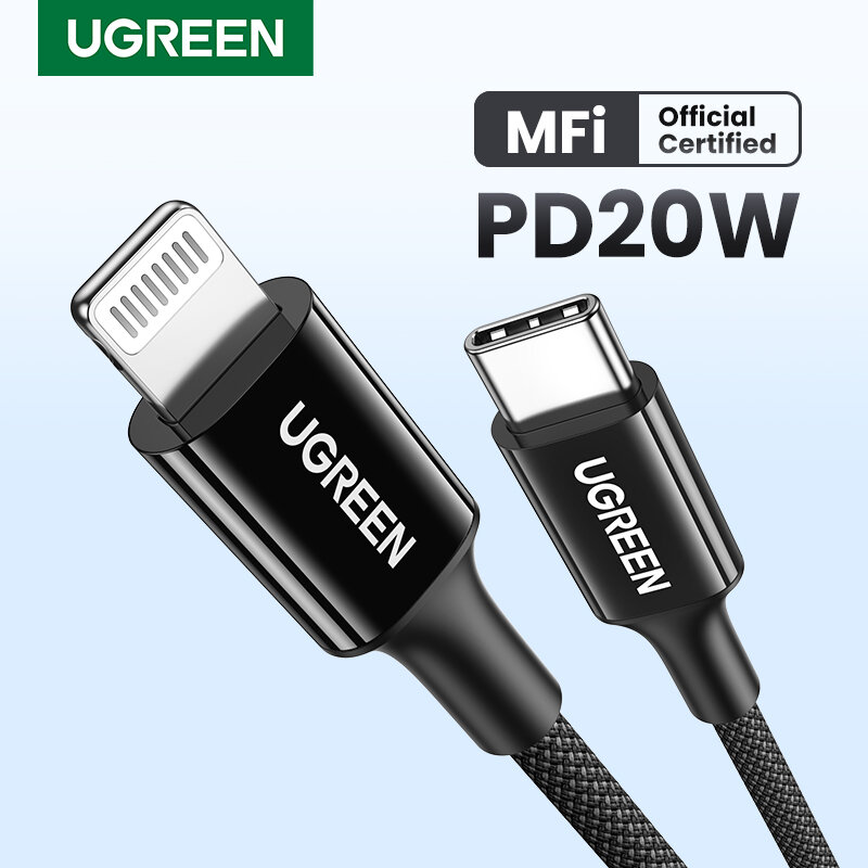 Ugreen-Cable USB tipo C A Lightning PD, carga rápida de 20W para iPhone 14, 13, 12 Pro Max, iPad