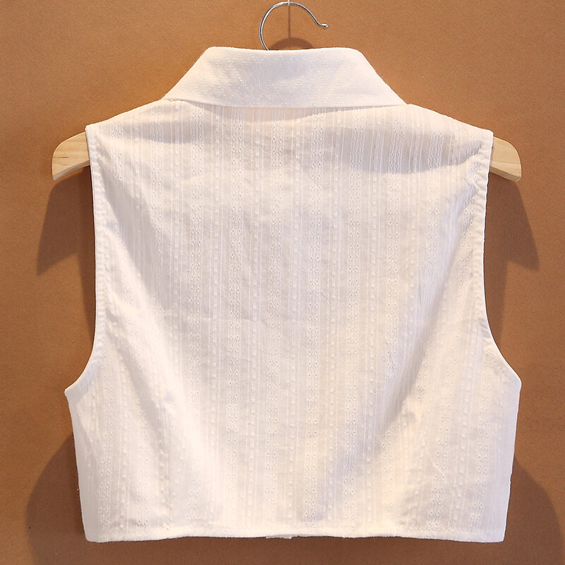Универсальная рубашка из чистого хлопка и льна с оборками по краям и круглым вырезом