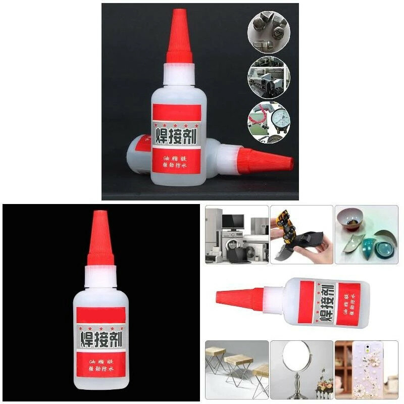 5pcs Super Glue Oily Flux Power Adhesive Shoes Metal Wood Ceramic Diy Manual Grease Glue 50ml Acrylic Adhesive With Sprinkler