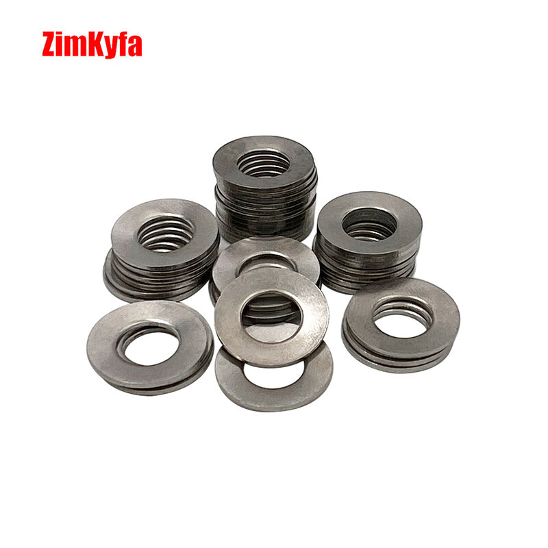 Stainless Belleville Disk Flat Spring Shim Spacer Washers OD16mm X ID 8.2mm,Thickness 0.9mm,0.1/0.2/0.3mm Black Silver 12PCS